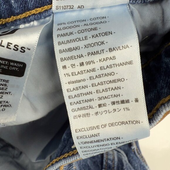 Levi's 70's High Rise Flare Straight Stretch Medium Dark Blue Wash Jeans Size 27 - Picture 5 of 5